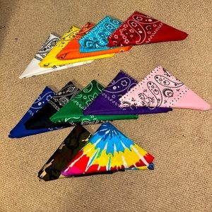 12pcs 100% Cotton Bandanas